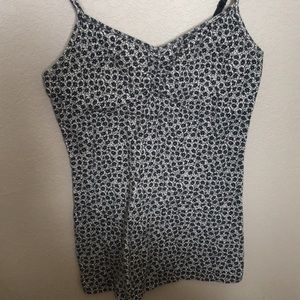 floral casual tank top with built in bra